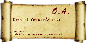 Oroszi Annamária névjegykártya