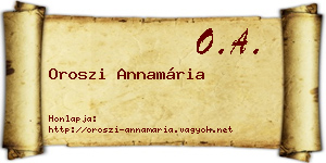 Oroszi Annamária névjegykártya