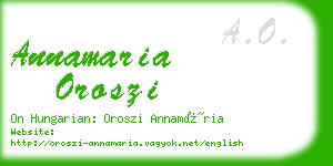 annamaria oroszi business card